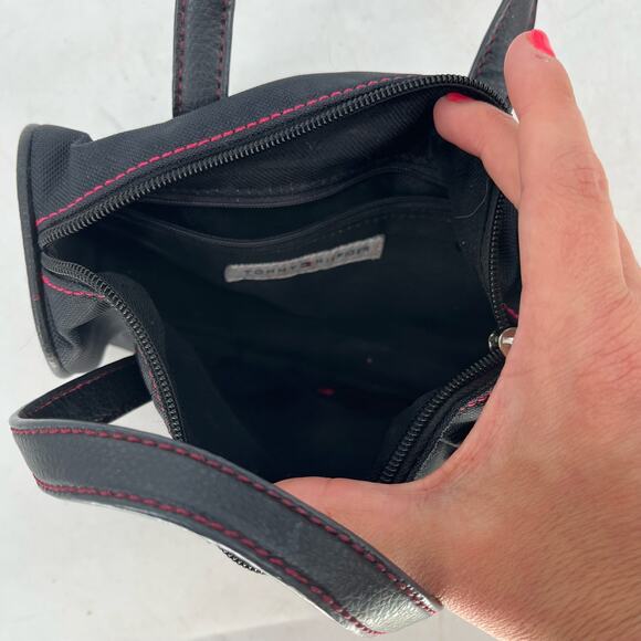 Tommy Hilfiger Vintage Mini Duffle Bag Purse Black Pink - Picture 8 of 10